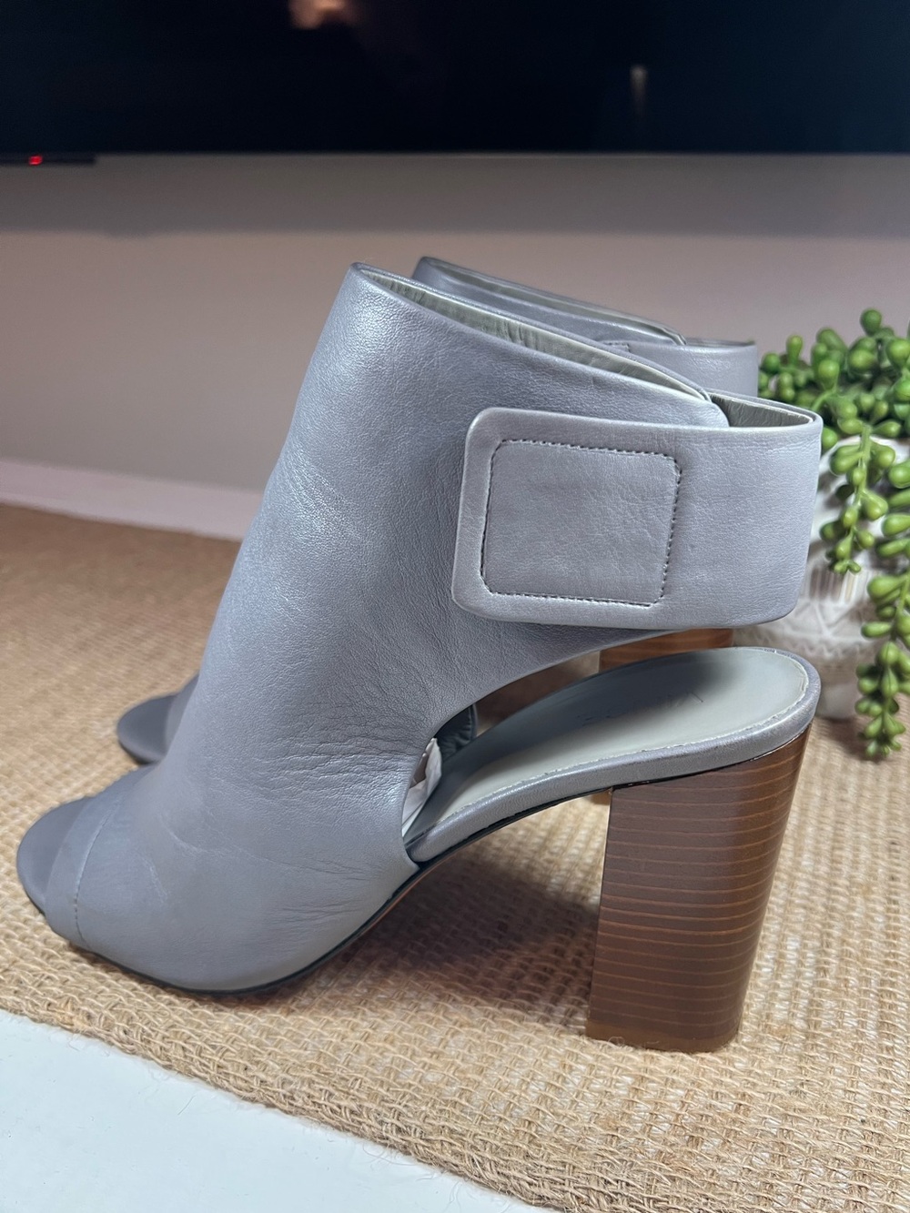 Vince Faye Open-Toe Leather Bootie. Women’s size 9M.
